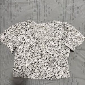 SHEIN Black and White Dotted Blouse